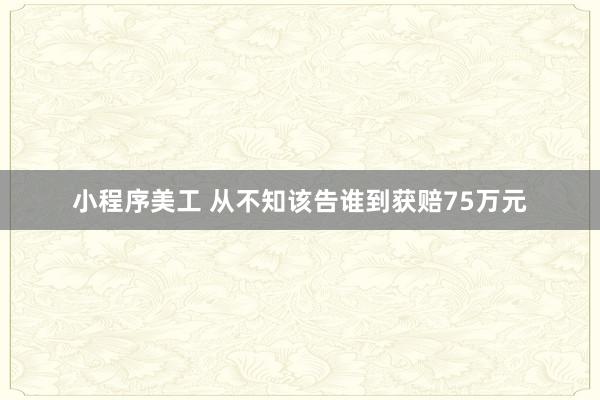 小程序美工 从不知该告谁到获赔75万元