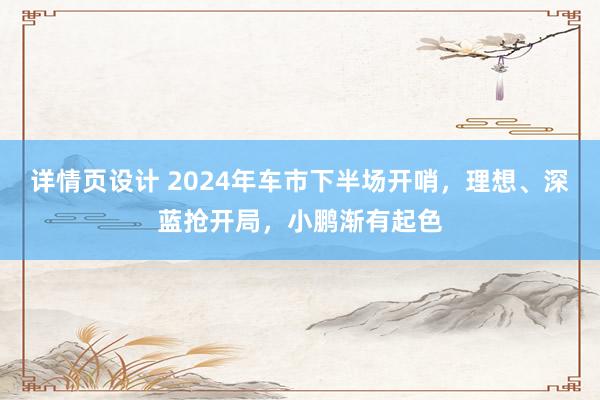 详情页设计 2024年车市下半场开哨，理想、深蓝抢开局，小鹏渐有起色