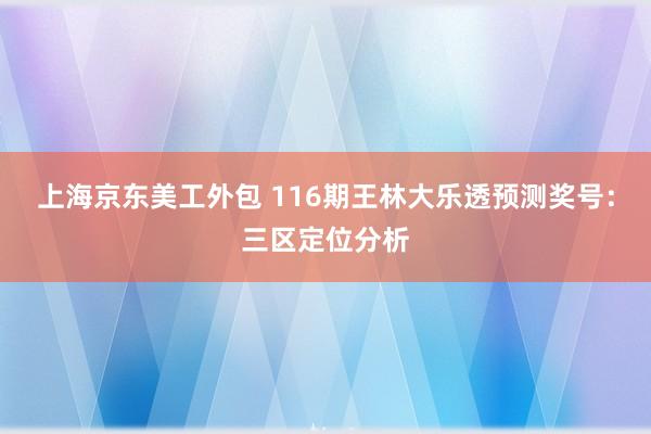 上海京东美工外包 116期王林大乐透预测奖号：三区定位分析