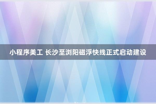 小程序美工 长沙至浏阳磁浮快线正式启动建设